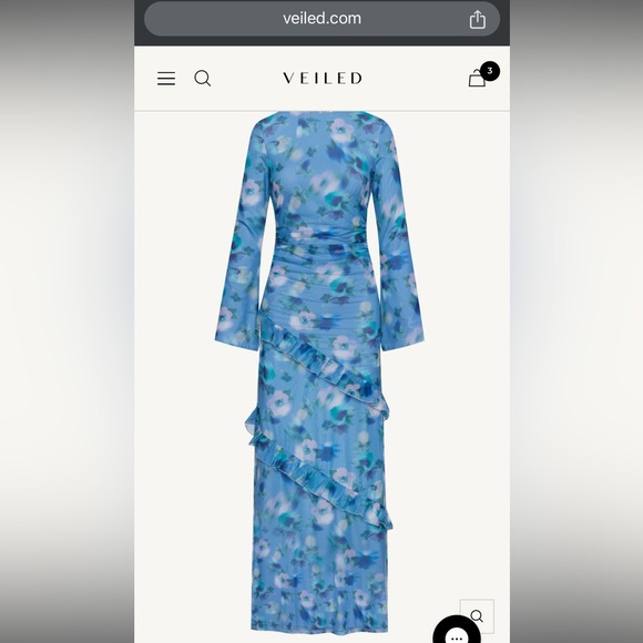 Veiled Collection Blue Floral Women's Dress - Picture 3 of 11